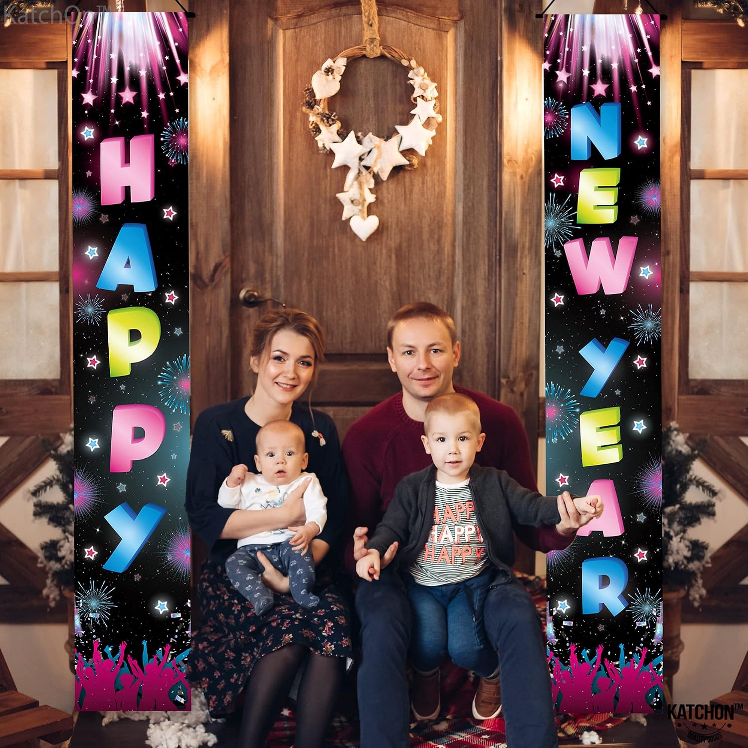 KatchOn, XtraLarge Happy New Year Banner - 72x12 Inch | Happy New Year Door Banner for New Years Decorations 2026 | Colorful New Years Eve Party Supplies 2026, Nye Decorations 2026