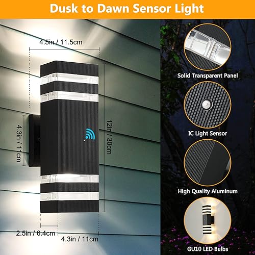 Miniatura 3 de Luces de pared para exteriores, luces exteriores para casa, color marrón, modernas, para garaje, montaje en pared, para porche, puerta delantera,