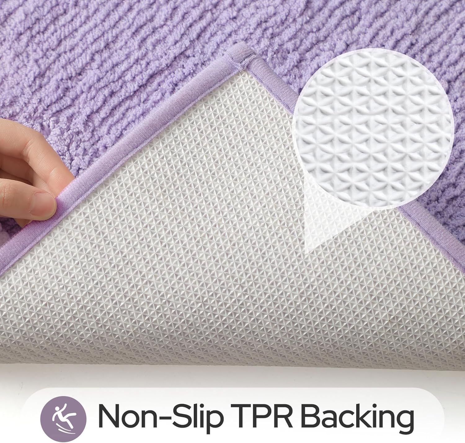 HOMEIDEAS Bathroom Rugs Sets 2 Piece, Super Soft and Absorbent Microfiber Tufted Bath Mats, Non-Slip and Machine Washable Bath Rugs(Lavender)