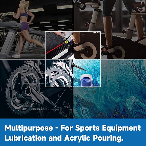 Miniatura 6 de 3 piezas de lubricante para cinta de correr para cinturón, lubricante de cinta de correr 100% silicona, lubricante de 8.4 onzas, con tapón de rosca