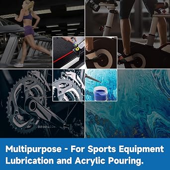 Treadmill Lubricant for Belt, 100% Silicone Treadmill Belt Lubricant, Treadmill Lubricant Kit, with Precision Screw Cap, Viscosity 500CS, Suitable for Most Treadmills, Silicone Oil for Acrylic Pouring