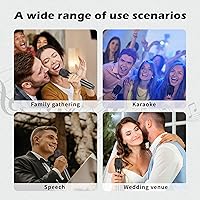 Vista 7 de Micrófono inalámbrico, sistema profesional de micrófono dinámico inalámbrico de mano dual con receptor recargable (160 pies), juego de micrófono