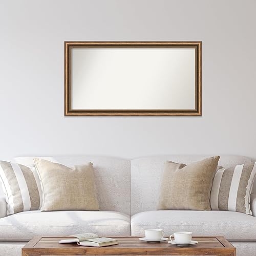 Miniatura 4 de Amanti Art Bronze Bathroom Mirror for Over Sink, 24x44 Custom Made Manhattan Bronze Narrow Rectangle Vanity Mirror, Large Traditional Wood Frame,