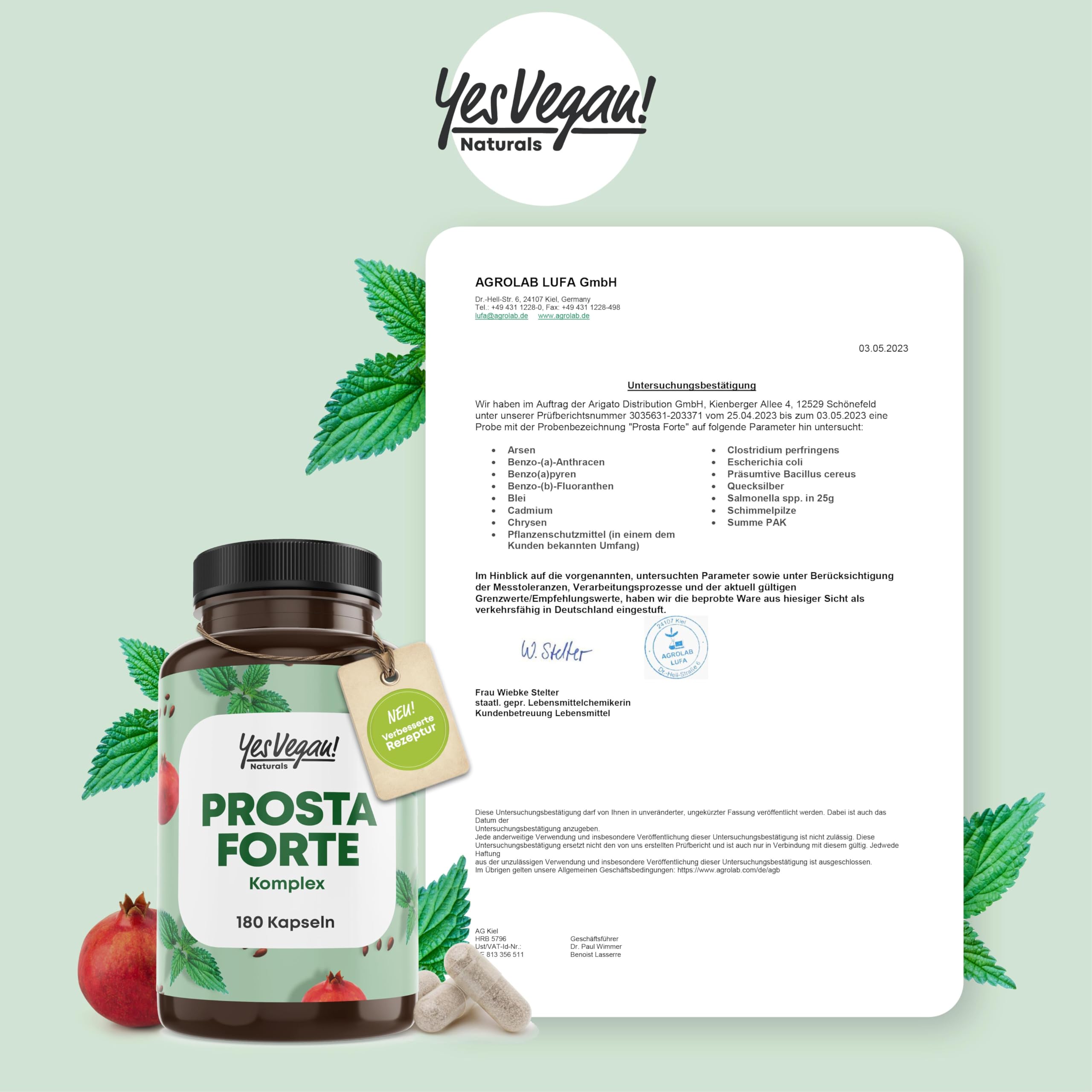 Prosta Forte Kapseln hochdosiert (180 Kapseln) u.a. aus Kürbiskern, Brennnessel, Granatapfel, Sägepalmenextrakt, Selen uvm. – Vegan