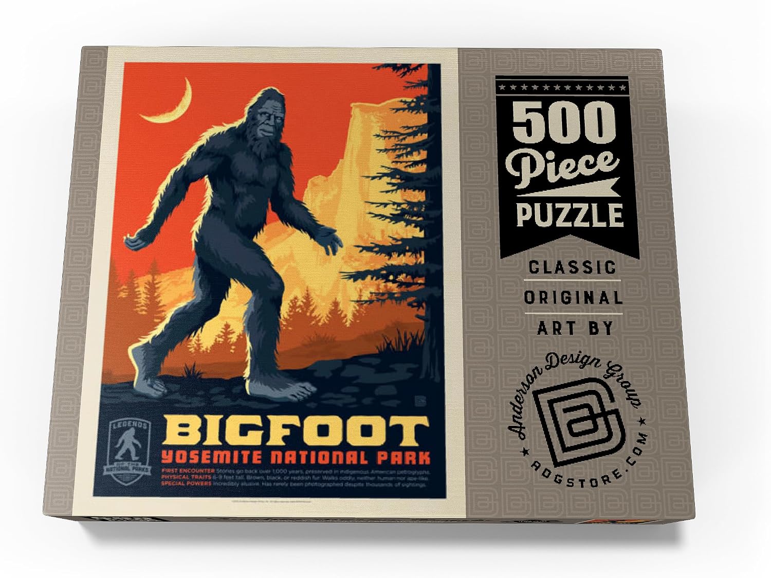 MyPuzzle Legends of The National Parks: Yosemite's Bigfoot, Vintage Poster - Premium 500 Piece Jigsaw Puzzle for Adults