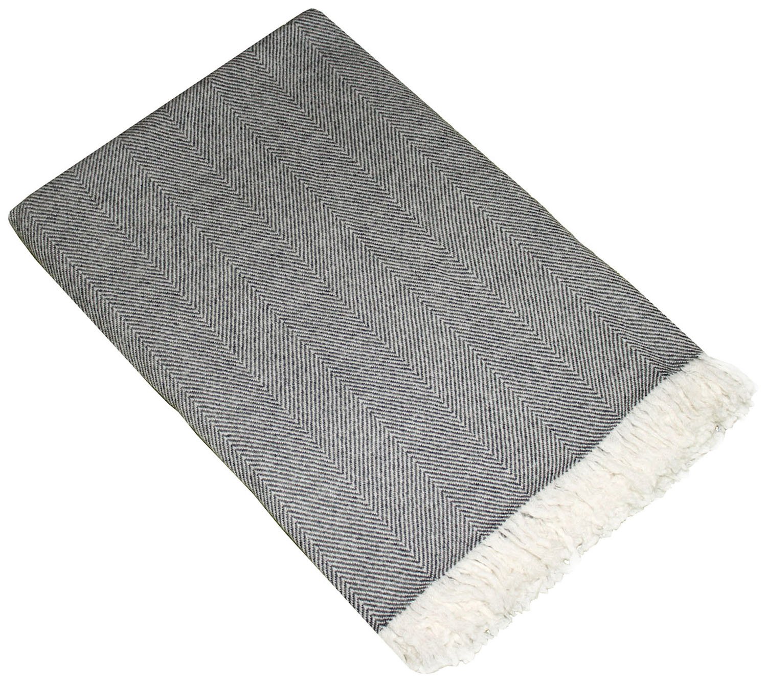 Lorenzo Cana - Manta de cachemira, 100 % cachemira, mullida y suave, manta tejida a mano, manta de sofá, manta de cachemira, manta de lana, gris, 130 x 180 cm - 96177