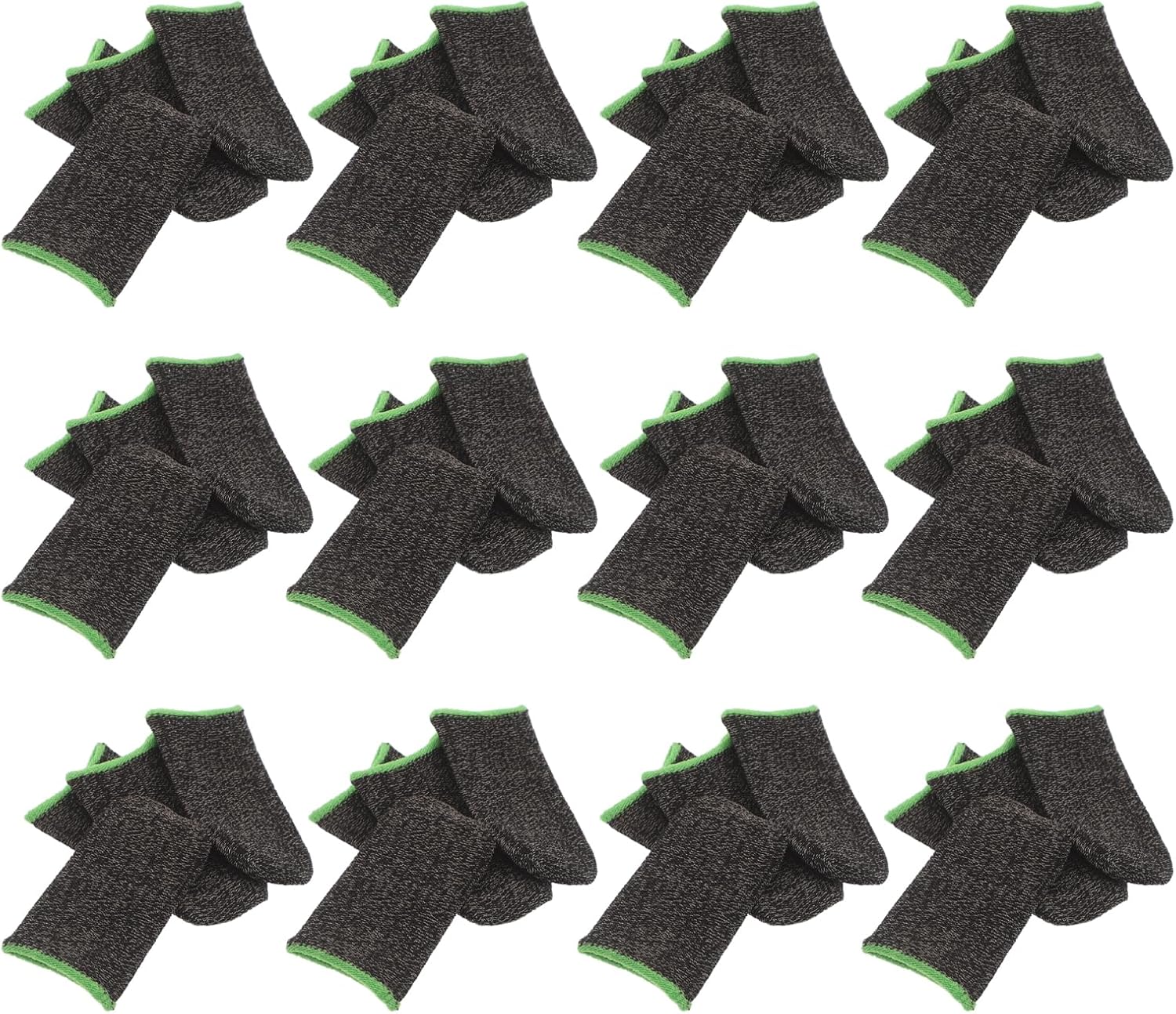 KOMBIUDA 40 Pairs Gaming Finger Sleeves and Smooth Thumb Covers for Mobile Games, Breathable Anti-Sweat Silver Fiber, Green, Lightweight Finger Protectors for Mobile Gamers and Streamers