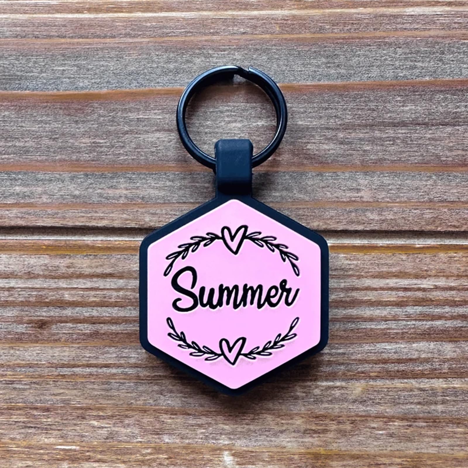 Personalized Pet Id Tags, Custom Engraved Silicone Pet Tags, Silent Dog Tags, Hexagonal Silicone Waterproof Durable Never Fade Personalized Dog Tags And Cat Tags 2 Keychain Options 20 Beautiful Design