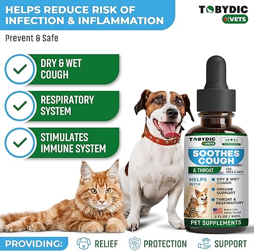 Miniatura 2 de TOBYDIC Medicina natural para la tos y antibióticos para perros para infección respiratoria de gatos, alivio de estornudos y tratamiento para la tos