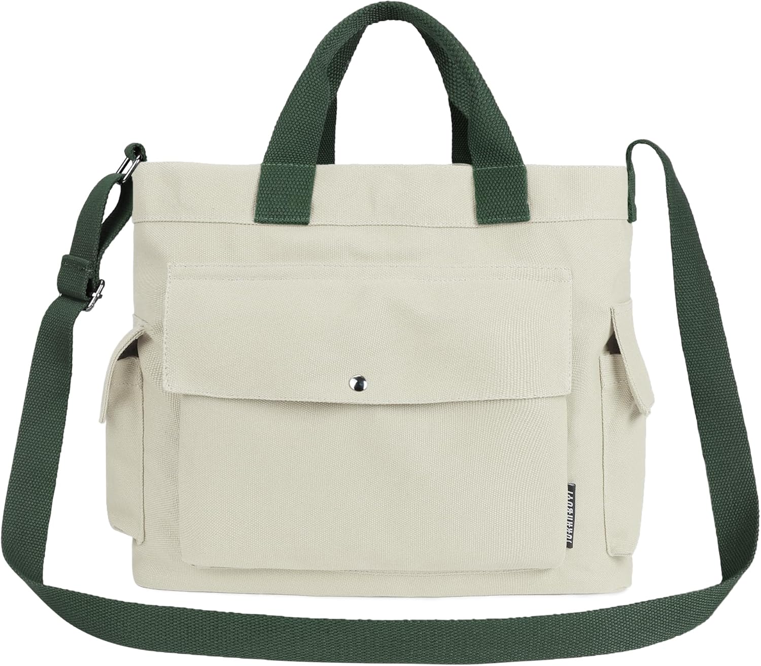 Canvas Messenger Tote Bag Large Hobo Crossbody Bag with Multiple Pockets Casual Shoulder Handbag for Women and Men