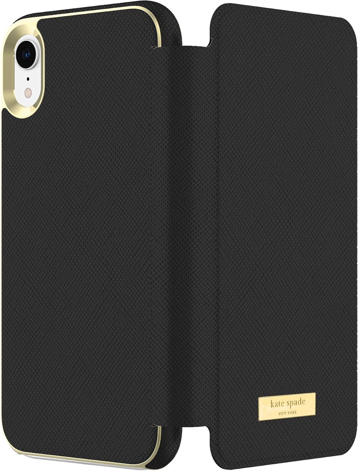 kate spade new york Black Folio Case for iPhone XR - Saffiano Leather ID & Card Holder