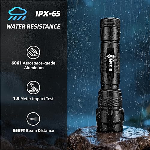 Miniatura 6 de ULTRAFIRE Mini linterna LED de 1000 lúmenes, 5 modos, linterna táctica, súper brillante, pequeña EDC Flashligh, linterna portátil WF-502B (batería