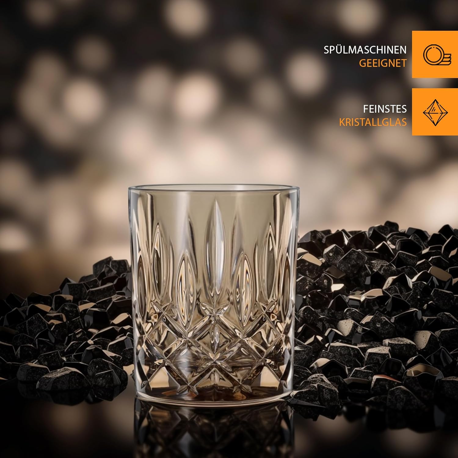 Nachtmann Noblesse Tobacco Whisky Cups Set of 2 Glass Capacity Approx. ml