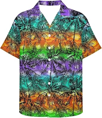 PinUp Angel Hawaiian Shirt for Men Summer Beach Casual Short Sleeve Button Down Shirts Funky Graphic