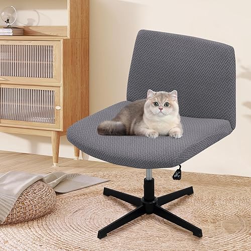 MINGPINHUIUS Funda para silla ajustable sin brazos moderna sin brazos, funda para silla de tocador con tiras cruzadas, fundas protectoras para