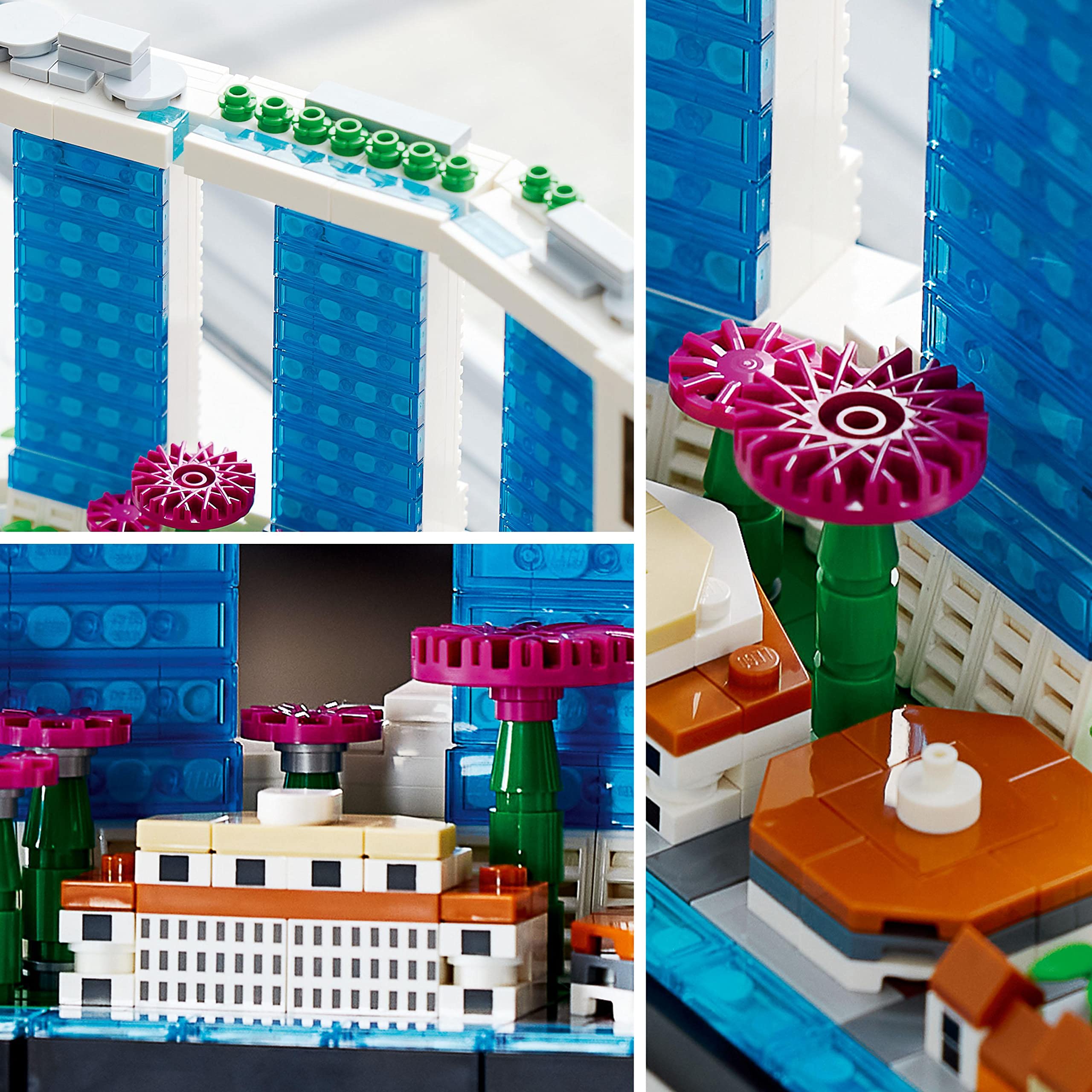 LEGO Architecture Singapore, Kit Modellismo per Adulti da Collezione, Idea Regalo per Uomo, Donna, Lui o Lei, Set di Costruzioni della Collezione Skyline, Hobby Creativo Fai da Te 21057