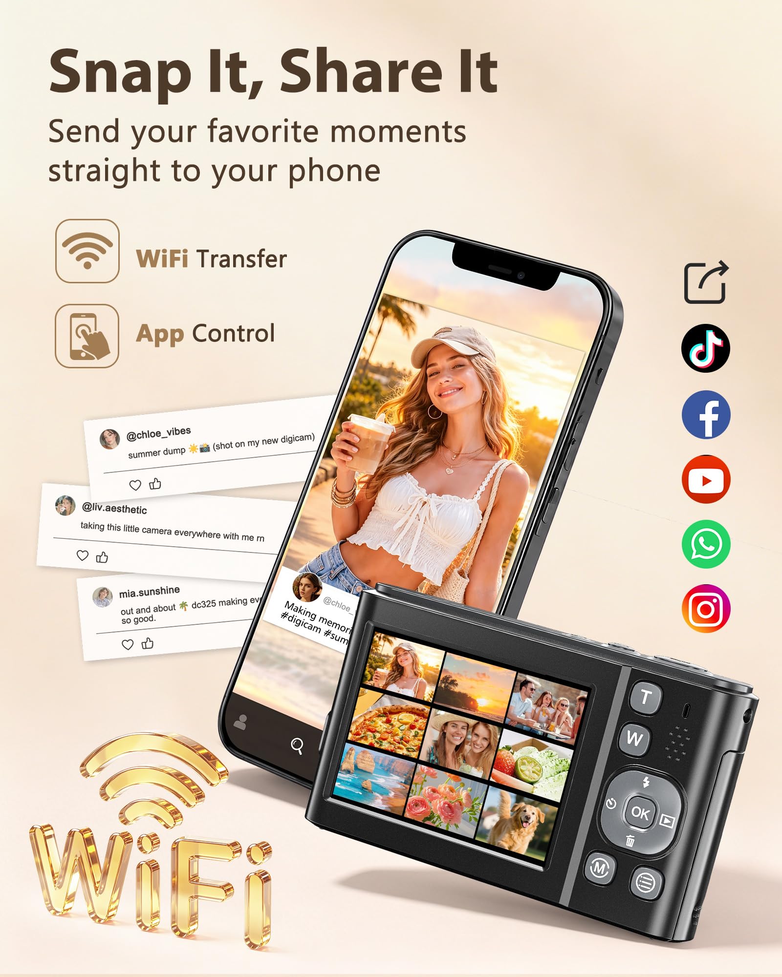 Amazon.com : 8K Digital Camera, 96MP WiFi Camera for Photography