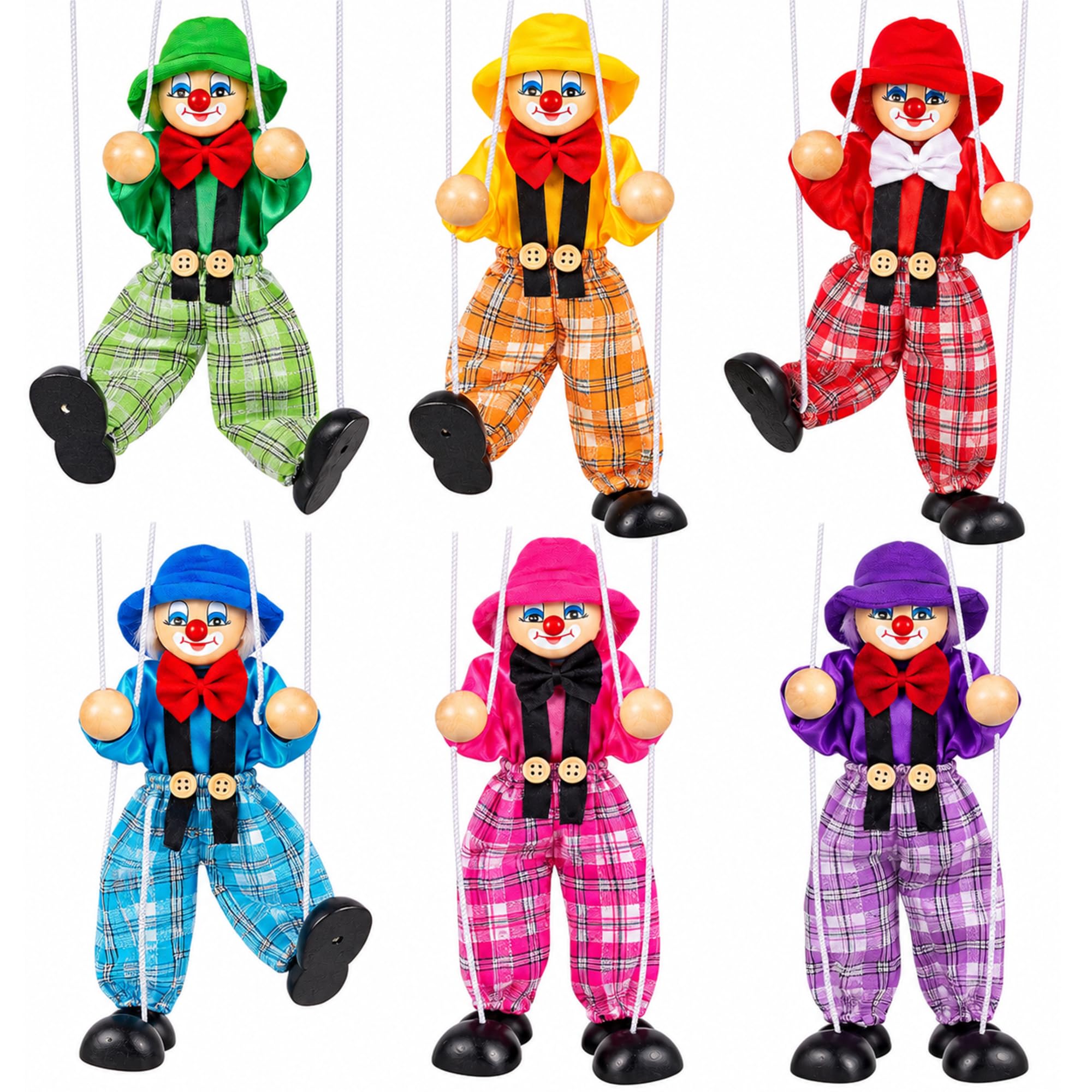Amazon.com: Meooeck 6 Pack Wooden Marionette Puppets Pull String
