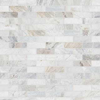 MSI Arabescato Venato White 2 in. x 6 in. Honed Marble Subway Mesh Mounted Mosaic Tile for Bathroom, Kitchen Backsplash, Accent Wall Tile, and Shower Wall Tile