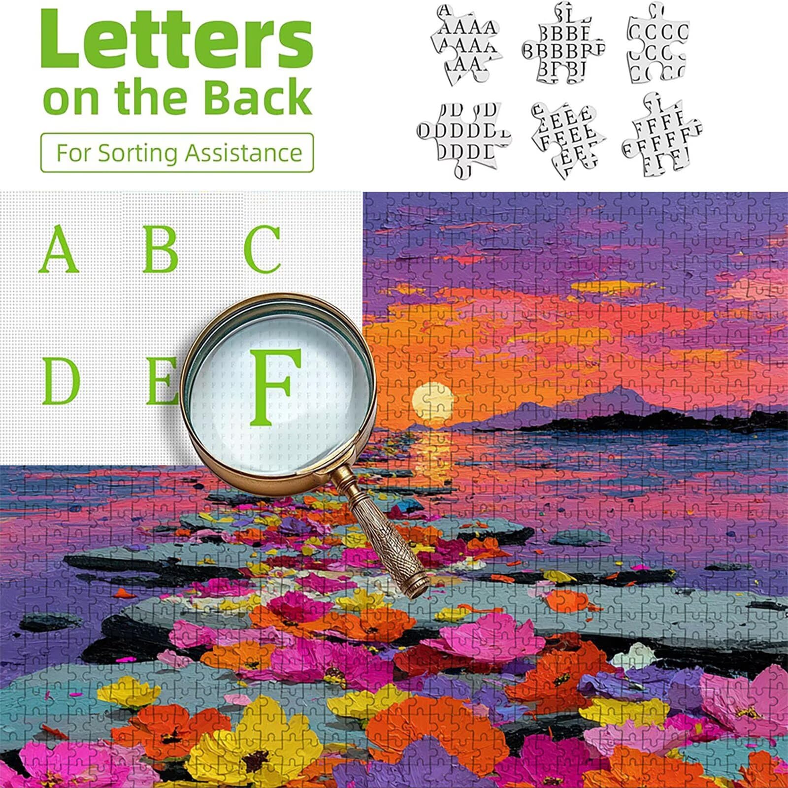 Sunset Puzzle de 2000 Piezas para Adultos, Puzzle Madera con Caja 99x70cm, Rompecabezas Adultos de Alta Dificultad, DIY Juego de Rompecabezas, Pasatiempo Creativo, Decoración de Verano, (Flor) L-7854