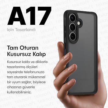 Teknoft Samsung Galaxy A17 için Basic Serisi Yükseltilmiş Lens Çerçeveli Ultra Güçlü Darbeye Dayanıklı Yumuşak Silikon Mat Kılıf (Galaxy A17)