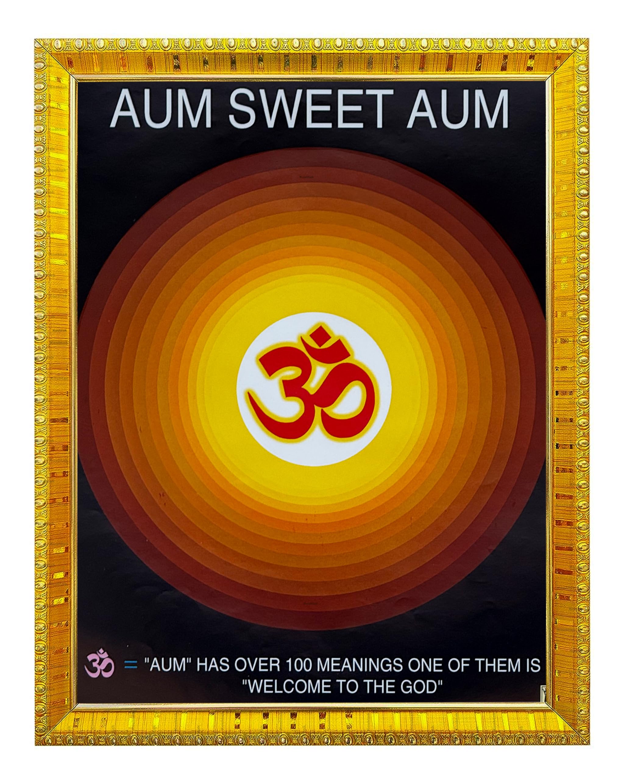 Koshtak Aum Sweet Aum/Om Photo Frame With Glossy Lamination On Poster With Golden Frame For Puja Room/Temple/Wall Hanging/Gift/Home Decor/Worship Size 30cm x 23 cm…..-image-48