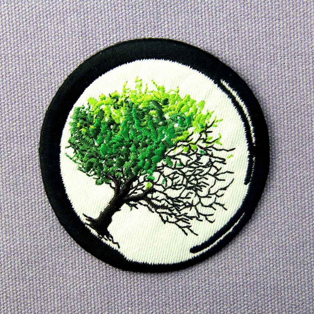 Zen from Birth to Death Buddhism Patch Embroidered Applique Iron On Sew On Emblem, Mittel - Image 4