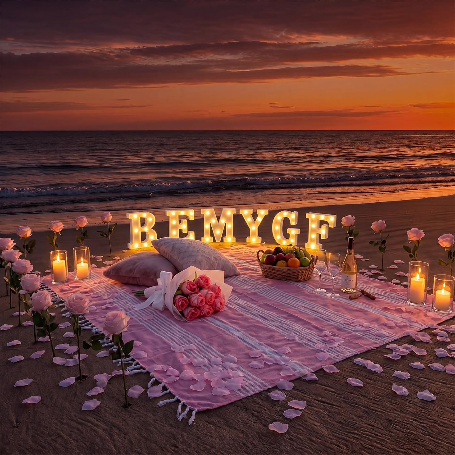 Ceenna Will You Be My Girlfriend Proposal Decoration Set,Pink,Classic image 4