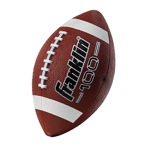 Franklin Sports Kids Junior Grip-Rite Youth Junior Size Rubber Footballs - Peewee Kids Durable Outdoor Footballs - Single & Bulk Packs Available