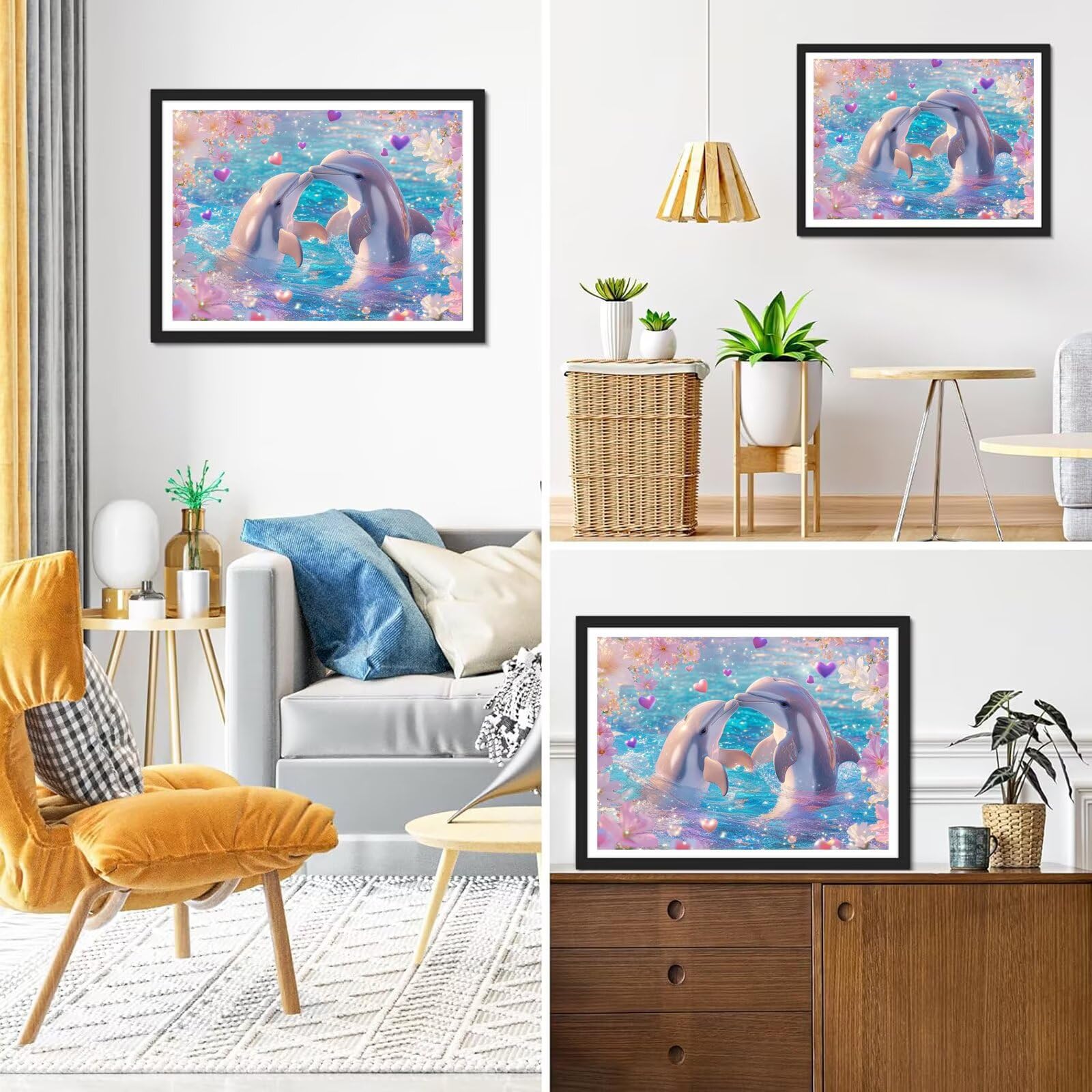 Diamond Painting Delphin, 5D Diamond Painting Erwachsene 70x90cm qw1-599
