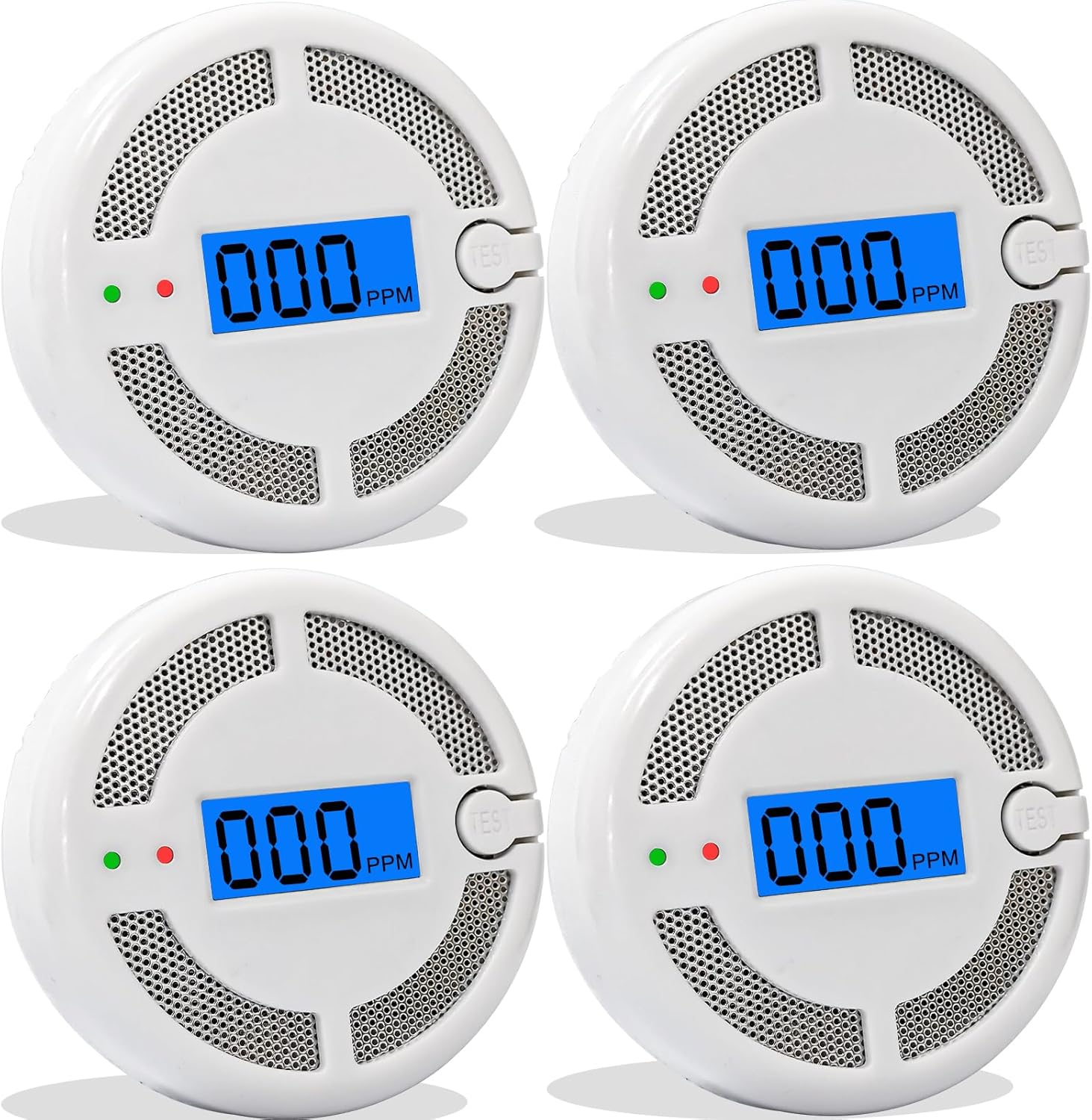 4 Pack Mini Carbon Monoxide Detectors,CO Monitor Alarm Detector Battery Powered CO Sensor Detector with LCD Digital Display for Home,Travel(Batteries NOT Included)