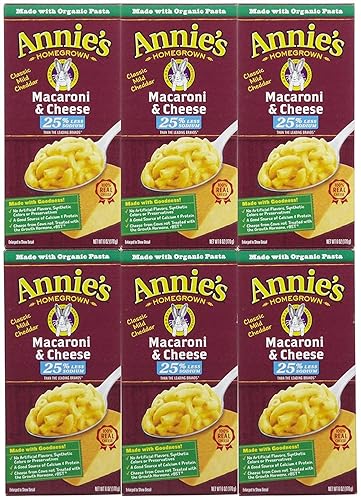 Annie's Macarrones y queso bajos en sodio de cosecha propia, 6 onzas, paquete de 6