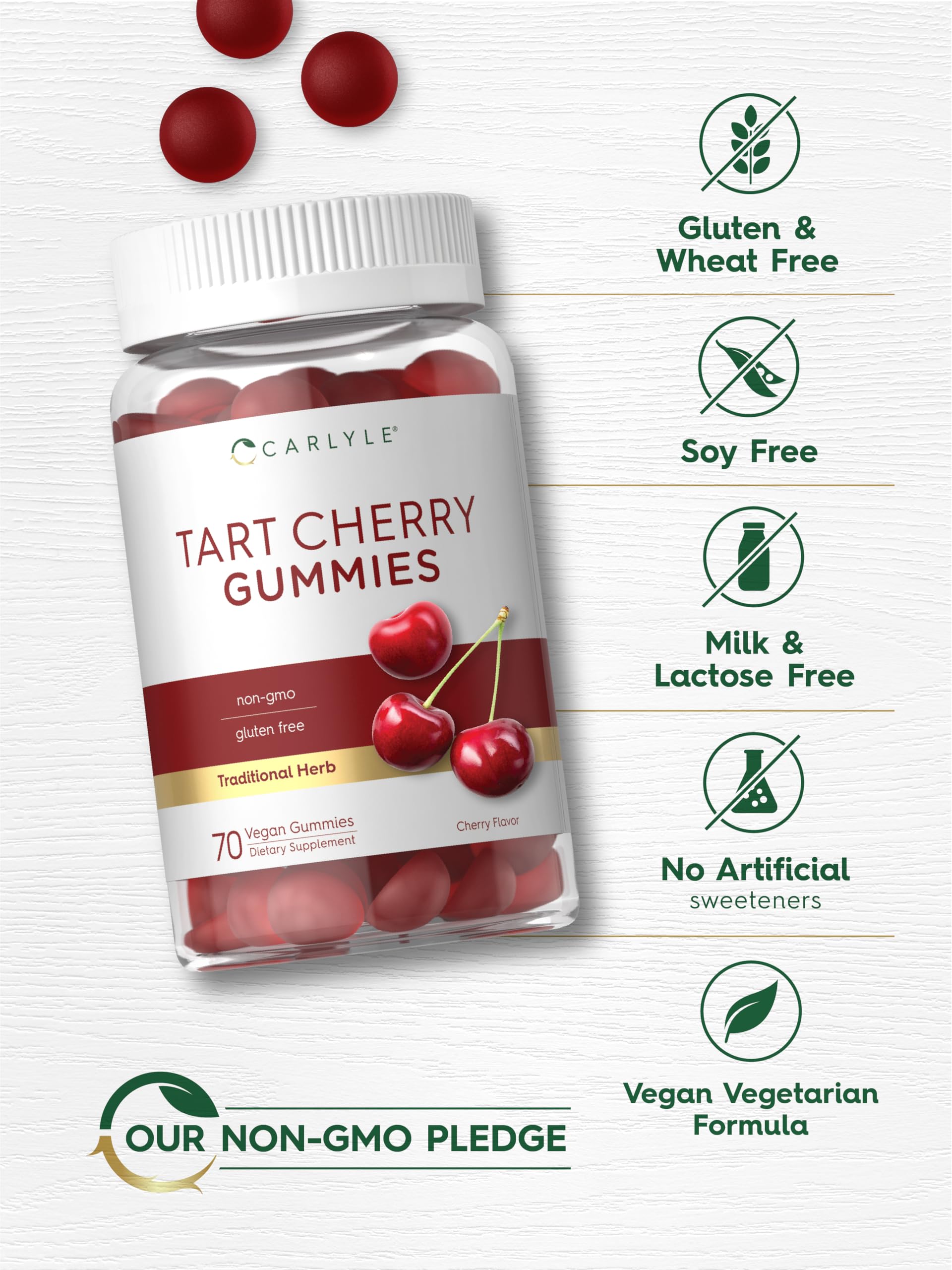 Carlyle Tart Cherry Gummies | 70 Count | Fruit Extract Supplement — Amazon image 5