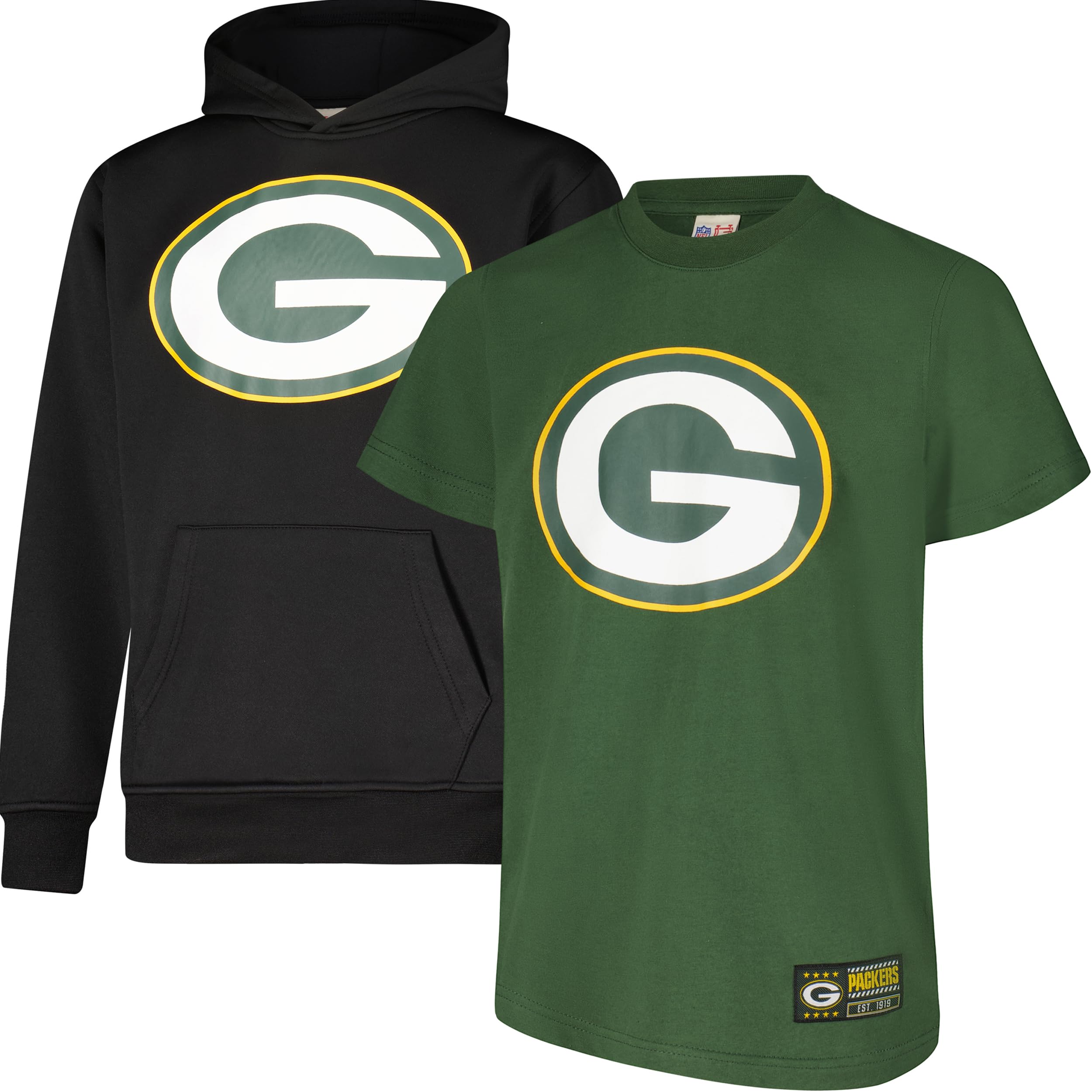 Ultra Game Youth NFL Official Super Soft T-Shirt & Hoodie Sweatshirt Set (Sizes 8 to 18-20)