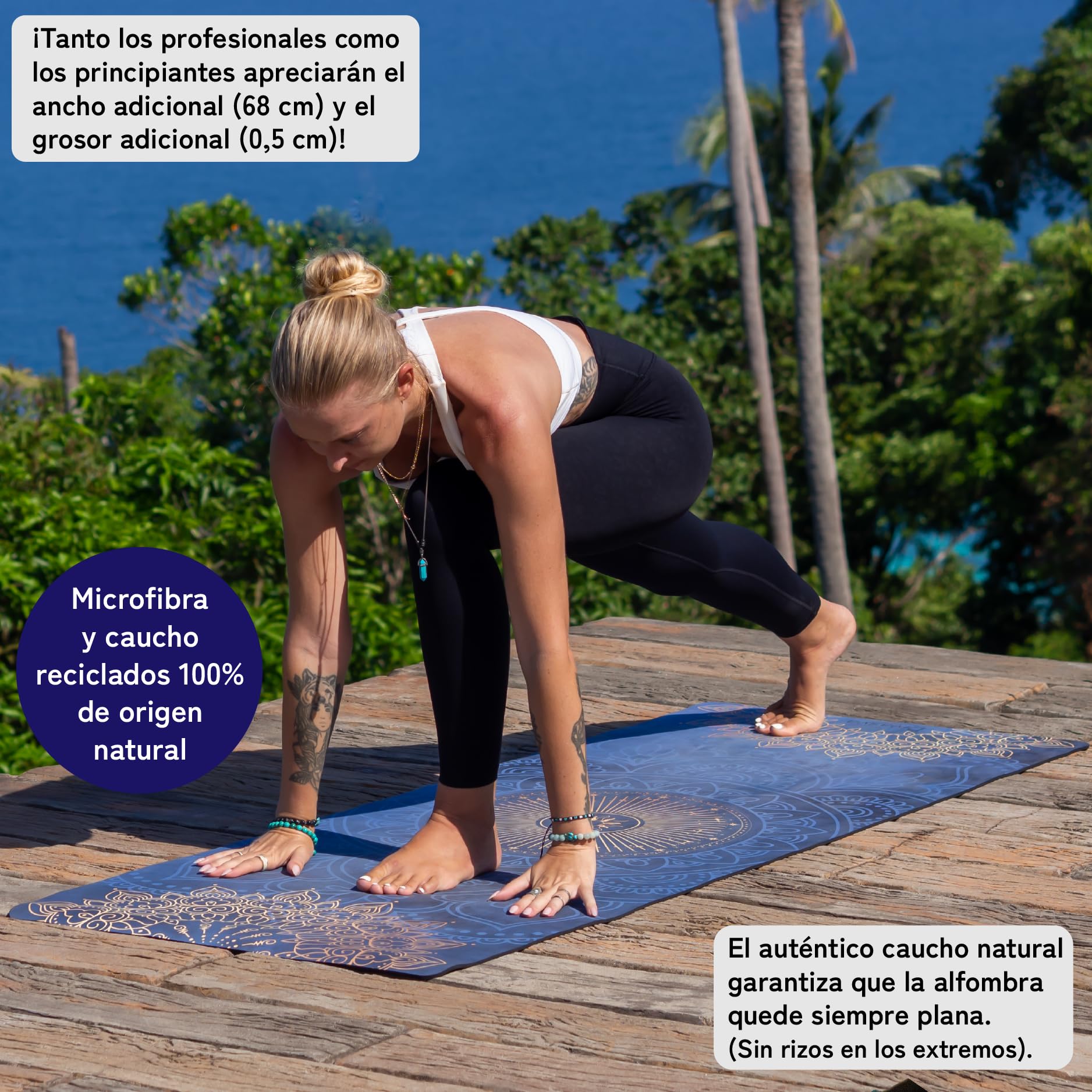 Esterilla De Yoga Tapete De Yoga Antideslizante, Esterilla De Pilates 183 X 61 Esterilla Antideslizante Para Yoga