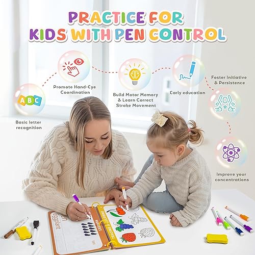 Miniatura 2 de Actividades de aprendizaje preescolar Libro de trabajo educativo Libro de seguimiento de práctica de escritura a mano de prek - Juguetes educativos