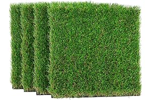 Easter Thick Artificial Grass Squares Mat, 12 x 12, Real Green Synthetic...