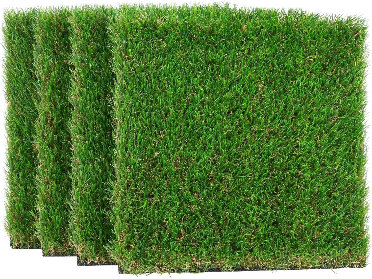GLOBREEN Easter Thick Artificial Grass Squares Mat, 12" x 12" Green