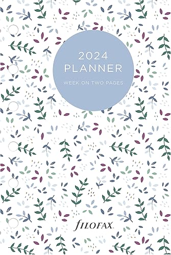 Filofax Recambio de diario de calendario, tamaño de bolsillo, semana a vista, paquete de diario mínimo de jardín, multilingüe cinco idiomas, 2024