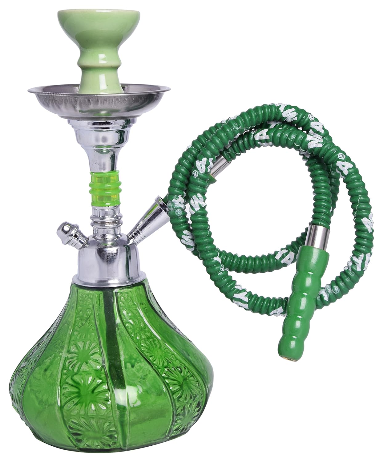Buy Shiva Glass Hookah with Hose Pipe (30 cm x 10 cm x 10 cm, Green
