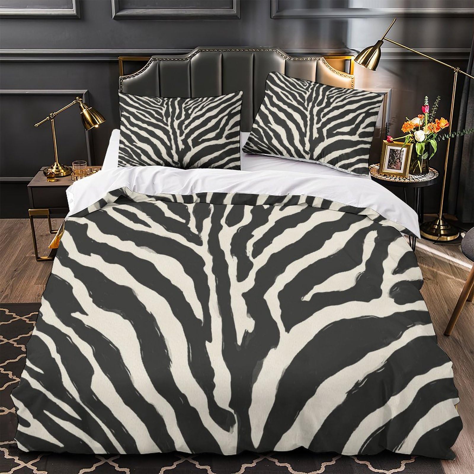 Parure de lit king size colorée pour chambre adulte moderne