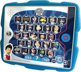Paw Patrol Toys,Paw Patrol Ryder's Alphabet Tablet Toy for Kids - Helps Child Develop Words and Sound Recognition, Listening - Featuring 5 Fun Interactive Activities, 3+ Years,Blue