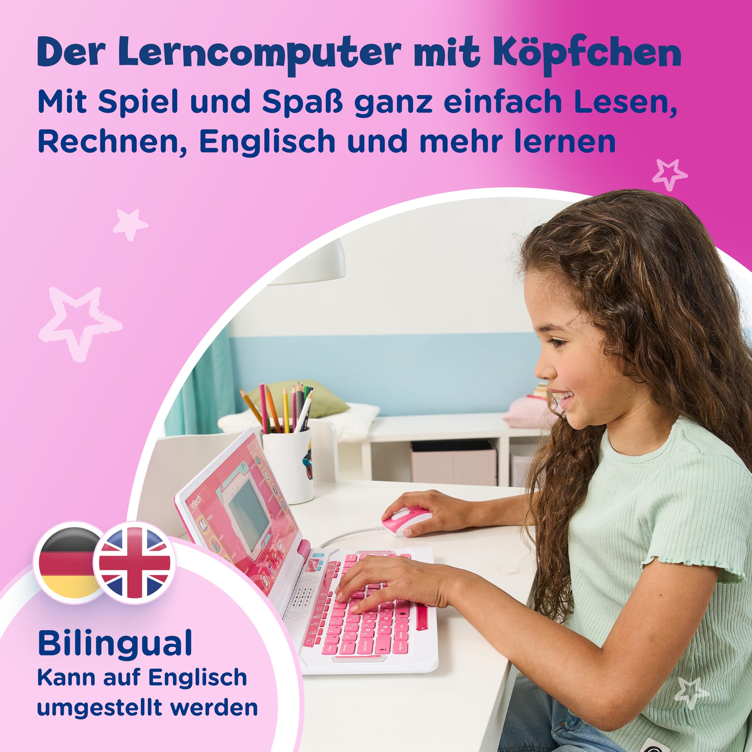 VTech Explorer Laptop Pro Pink - 164 Lernspiele Deutsch Englisch
