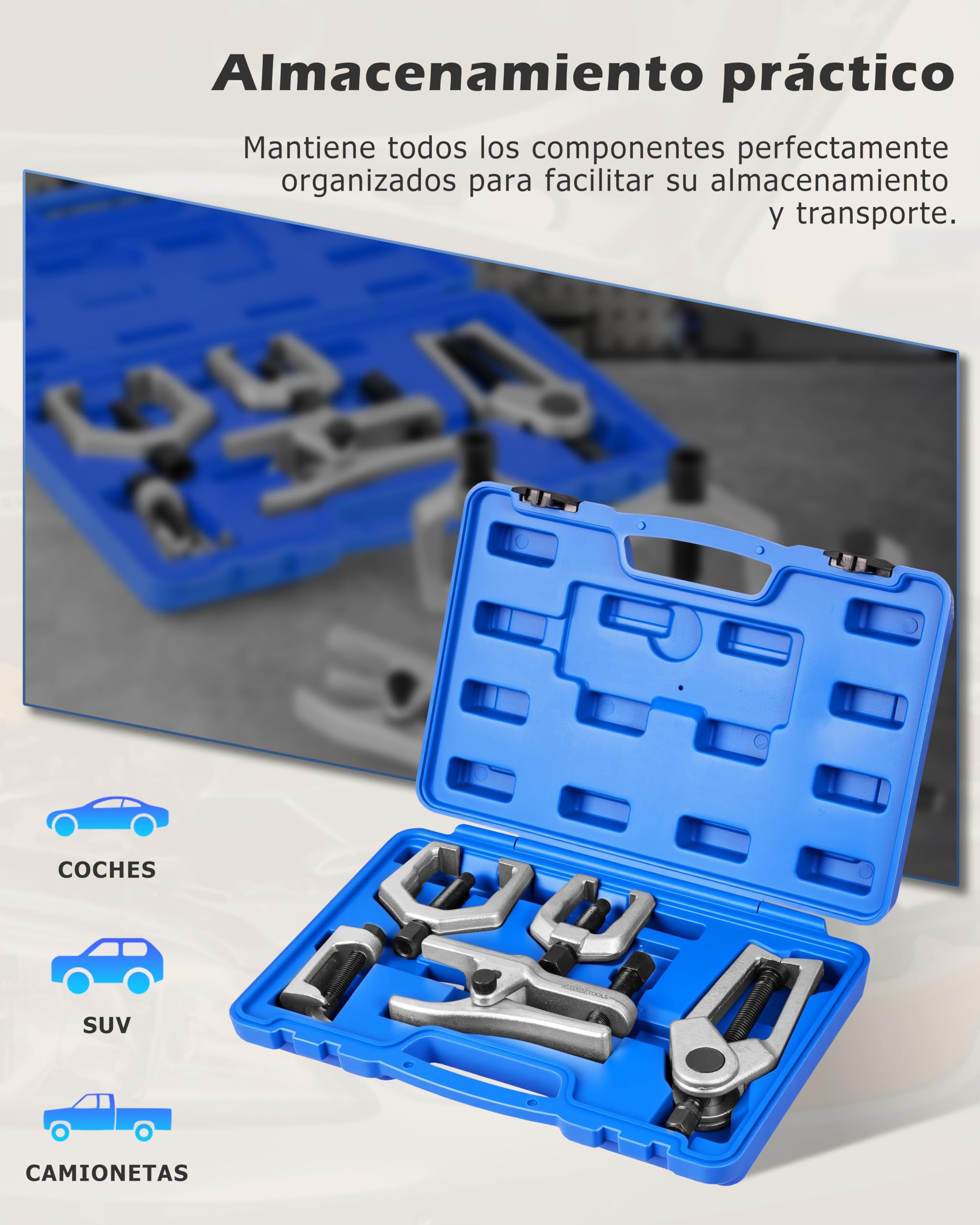 DAYUAN Juego de herramientas para auto que incluye extractor de rótulas, articulación esférica, extractor de cabeza de barra de acoplamiento, 5 piezas
