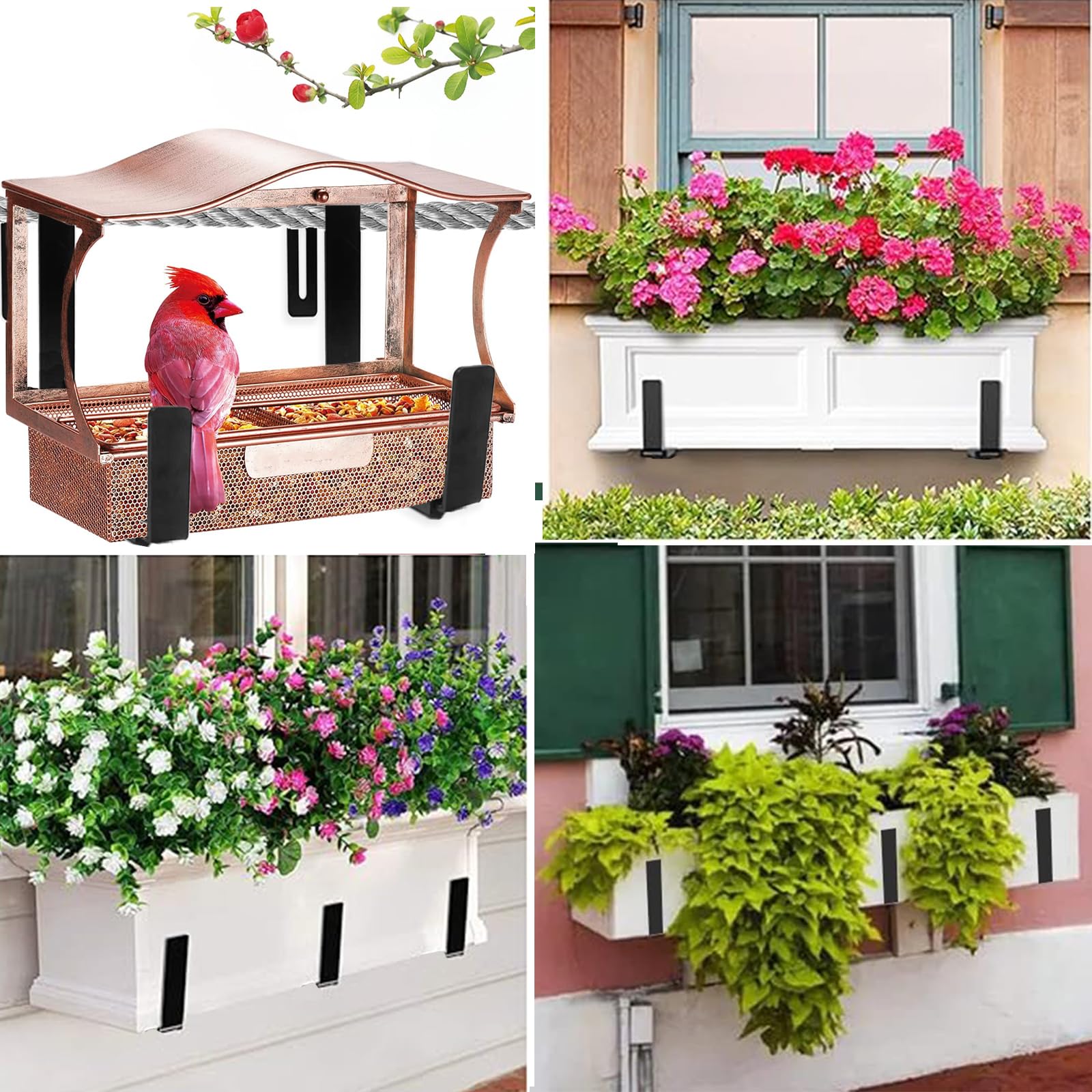 Snapklik.com : Arilaca 6 Pack Window Box Brackets For Railing ...