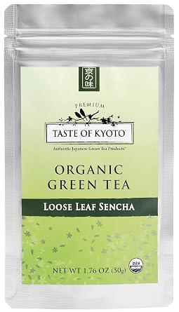 TASTE OF KYOTO Sencha Green Tea, Premium Loose Leaf, 1.76 Ounce