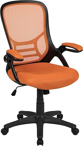Miniatura 22 de Flash Furniture Porter - Silla de oficina giratoria ergonómica de malla negra con marco negro y brazos abatibles Negro