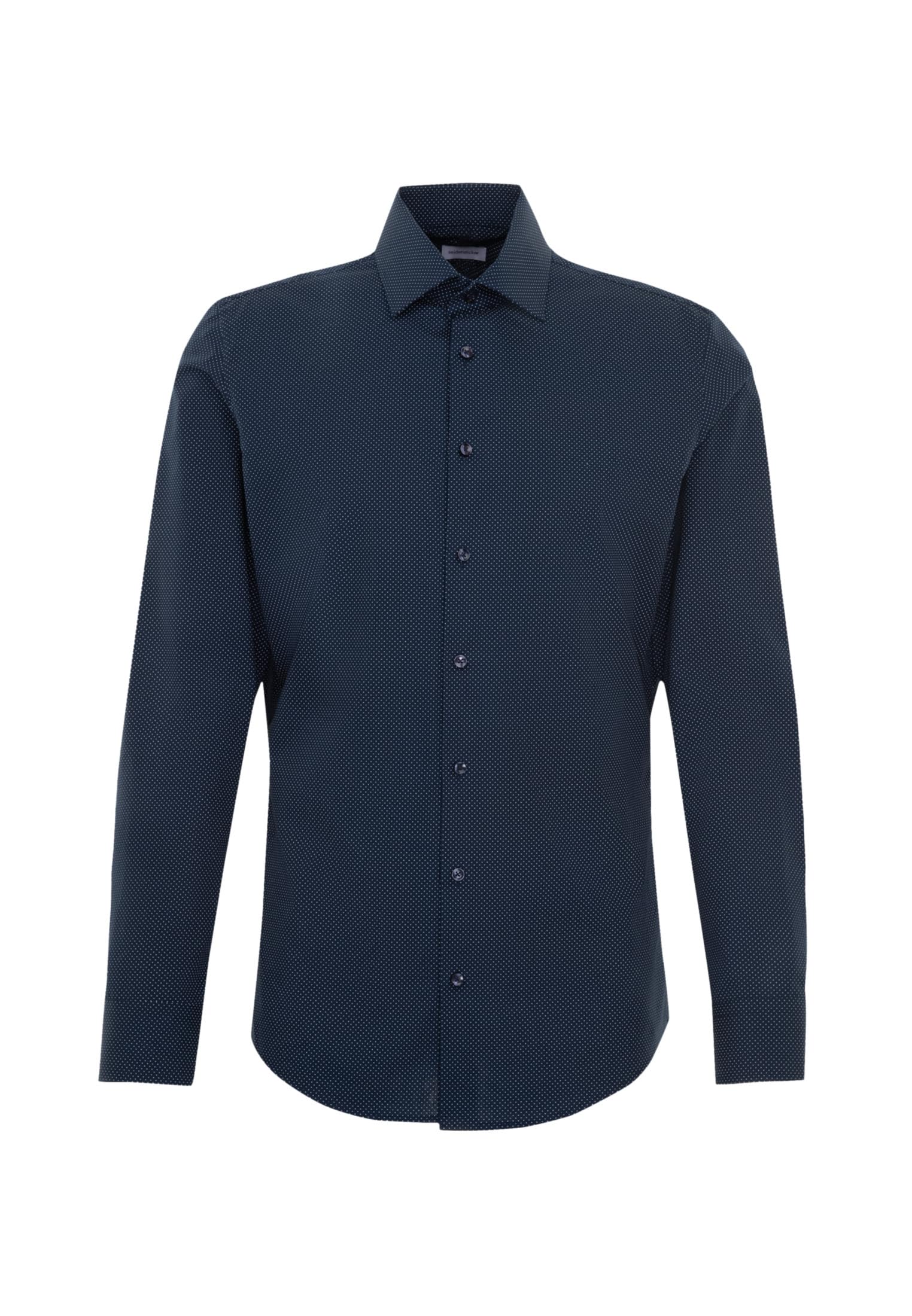Seidensticker Men's Business Shirt - Slim Fit - Non-Iron - Kent Collar - Long Sleeve - Print - 100% Cotton
