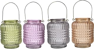A&B Home Alma Round Jar Candle Holders with Handles-Set of 4