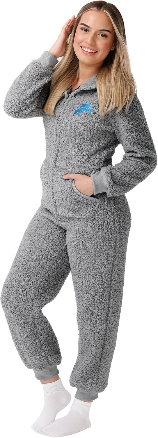 FOCO Women's NFL Team Logo Sherpa One Piece Lounge Pajamas